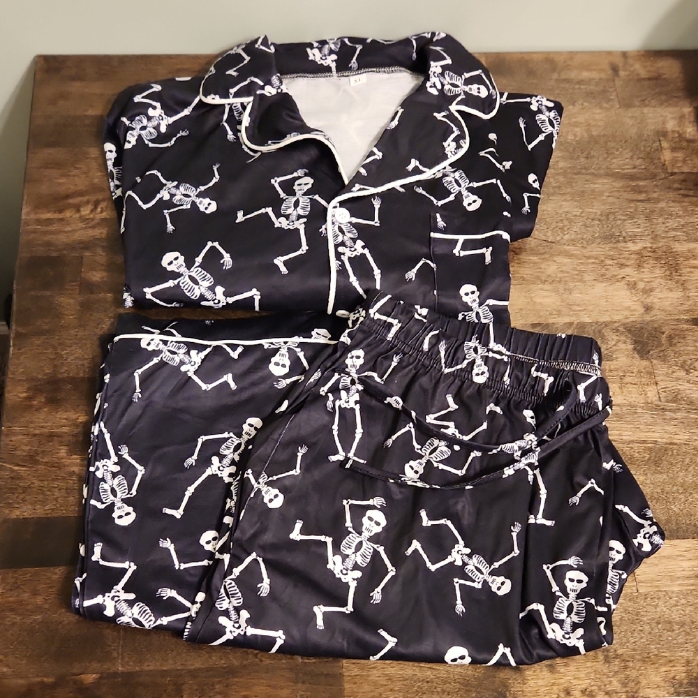 Dancing Skeleton Unisex Pajama Set Size XL - Halloween